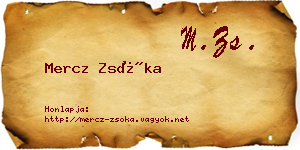 Mercz Zsóka névjegykártya